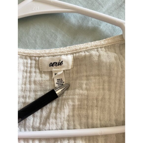 Aerie Tie Front Tank Top Natural Medium 100% Cotton - Picture 5 of 5